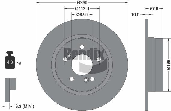 BENDIX Braking BDS2169 - Спирачен диск vvparts.bg