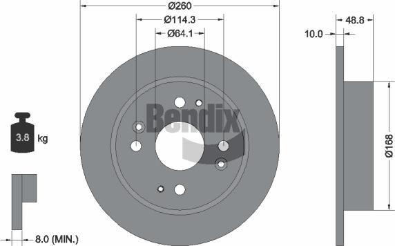 BENDIX Braking BDS2109 - Спирачен диск vvparts.bg