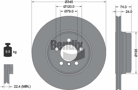 BENDIX Braking BDS2106HC - Спирачен диск vvparts.bg