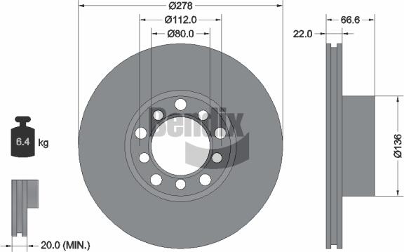 BENDIX Braking BDS2101 - Спирачен диск vvparts.bg