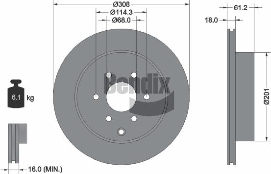 BENDIX Braking BDS2111 - Спирачен диск vvparts.bg