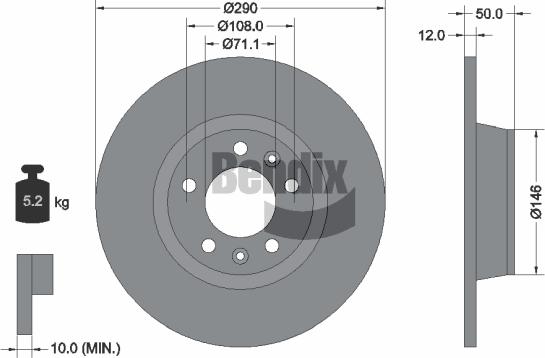 BENDIX Braking BDS2121 - Спирачен диск vvparts.bg