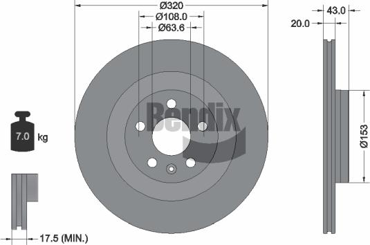 BENDIX Braking BDS2203 - Спирачен диск vvparts.bg