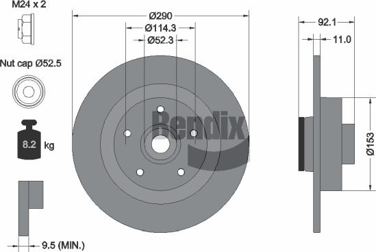 BENDIX Braking BDS2219 - Спирачен диск vvparts.bg