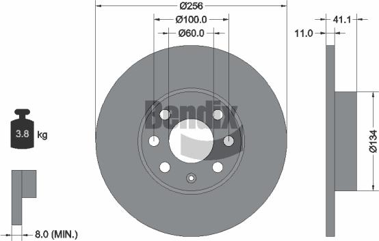 BENDIX Braking BDS2216 - Спирачен диск vvparts.bg