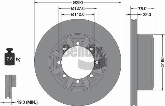 BENDIX Braking BDS2211 - Спирачен диск vvparts.bg