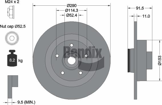 BENDIX Braking BDS2234 - Спирачен диск vvparts.bg