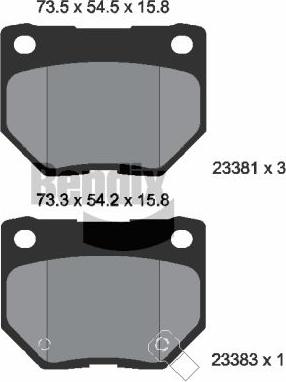 BENDIX Braking BPD1964 - Комплект спирачно феродо, дискови спирачки vvparts.bg