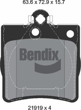 BENDIX Braking BPD1499 - Комплект спирачно феродо, дискови спирачки vvparts.bg