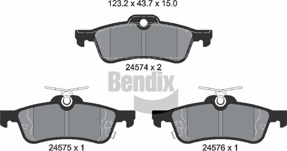 BENDIX Braking BPD1440 - Комплект спирачно феродо, дискови спирачки vvparts.bg