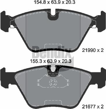 BENDIX Braking BPD1460 - Комплект спирачно феродо, дискови спирачки vvparts.bg