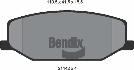 BENDIX Braking BPD1463 - Комплект спирачно феродо, дискови спирачки vvparts.bg