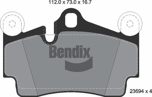 BENDIX Braking BPD1401 - Комплект спирачно феродо, дискови спирачки vvparts.bg