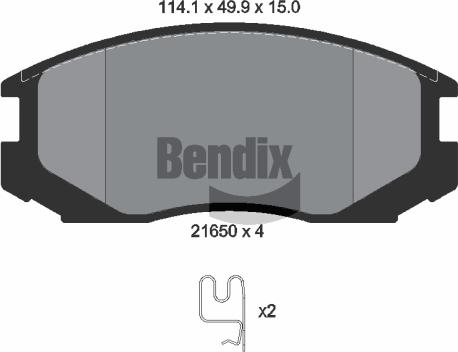 BENDIX Braking BPD1410 - Комплект спирачно феродо, дискови спирачки vvparts.bg