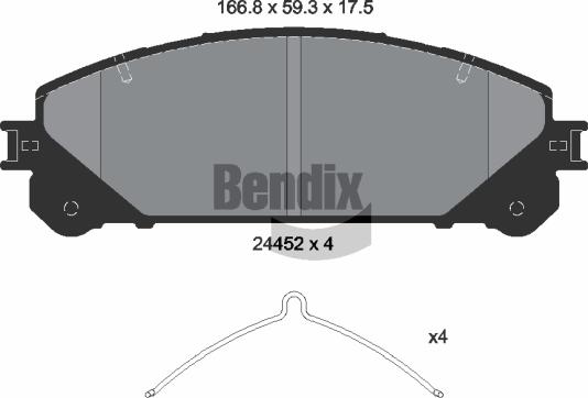 BENDIX Braking BPD1488 - Комплект спирачно феродо, дискови спирачки vvparts.bg