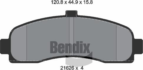 BENDIX Braking BPD1482 - Комплект спирачно феродо, дискови спирачки vvparts.bg