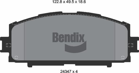 BENDIX Braking BPD1546 - Комплект спирачно феродо, дискови спирачки vvparts.bg