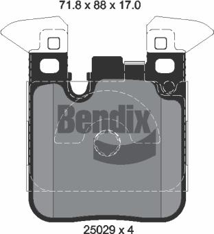 BENDIX Braking BPD1510 - Комплект спирачно феродо, дискови спирачки vvparts.bg