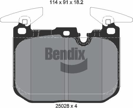 BENDIX Braking BPD1513 - Комплект спирачно феродо, дискови спирачки vvparts.bg