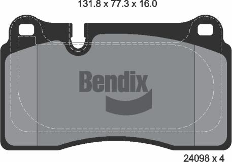 BENDIX Braking BPD1589 - Комплект спирачно феродо, дискови спирачки vvparts.bg
