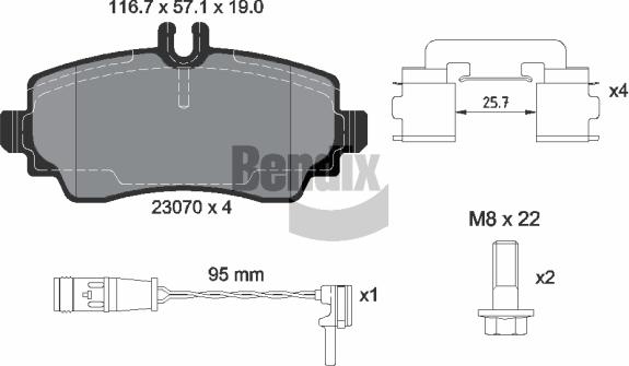 BENDIX Braking BPD1581 - Комплект спирачно феродо, дискови спирачки vvparts.bg