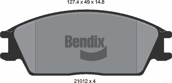 BENDIX Braking BPD1539 - Комплект спирачно феродо, дискови спирачки vvparts.bg