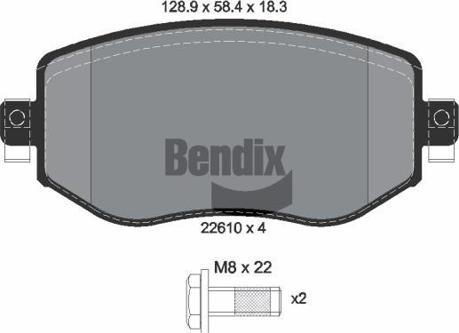 BENDIX Braking BPD1535 - Комплект спирачно феродо, дискови спирачки vvparts.bg