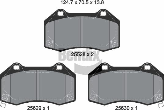 BENDIX Braking BPD1641 - Комплект спирачно феродо, дискови спирачки vvparts.bg