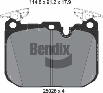 BENDIX Braking BPD1643 - Комплект спирачно феродо, дискови спирачки vvparts.bg
