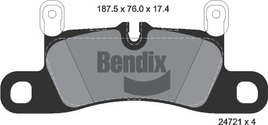 BENDIX Braking BPD1601 - Комплект спирачно феродо, дискови спирачки vvparts.bg