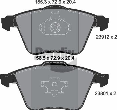 BENDIX Braking BPD1616 - Комплект спирачно феродо, дискови спирачки vvparts.bg