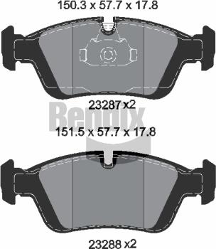 BENDIX Braking BPD1055 - Комплект спирачно феродо, дискови спирачки vvparts.bg