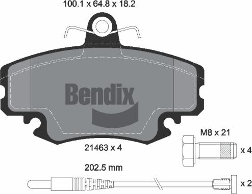 BENDIX Braking BPD1005 - Комплект спирачно феродо, дискови спирачки vvparts.bg