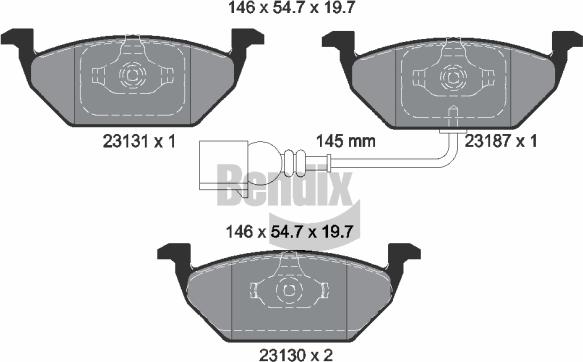 BENDIX Braking BPD1001 - Комплект спирачно феродо, дискови спирачки vvparts.bg