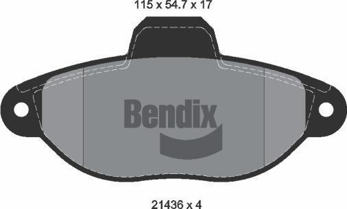 BENDIX Braking BPD1007 - Комплект спирачно феродо, дискови спирачки vvparts.bg