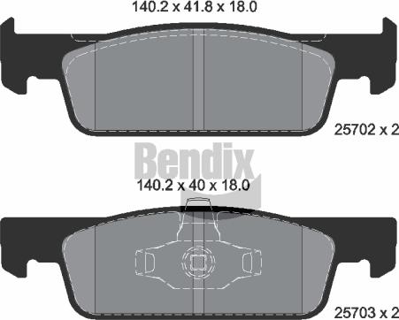 BENDIX Braking BPD1010 - Комплект спирачно феродо, дискови спирачки vvparts.bg