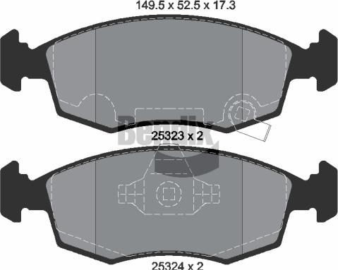 BENDIX Braking BPD1018 - Комплект спирачно феродо, дискови спирачки vvparts.bg