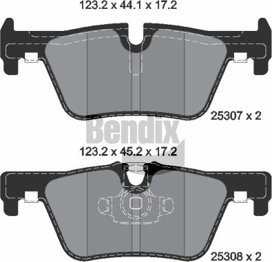 BENDIX Braking BPD1017 - Комплект спирачно феродо, дискови спирачки vvparts.bg