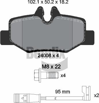 BENDIX Braking BPD1089 - Комплект спирачно феродо, дискови спирачки vvparts.bg