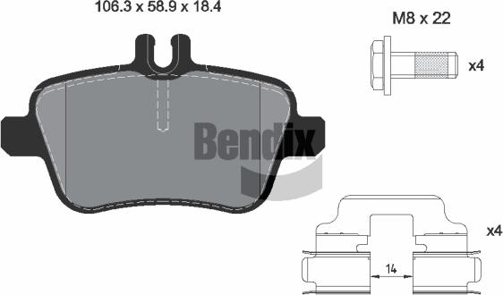 BENDIX Braking BPD1084 - Комплект спирачно феродо, дискови спирачки vvparts.bg