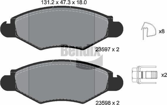 BENDIX Braking BPD1024 - Комплект спирачно феродо, дискови спирачки vvparts.bg