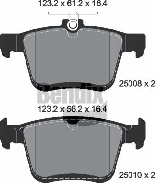 BENDIX Braking BPD1075 - Комплект спирачно феродо, дискови спирачки vvparts.bg