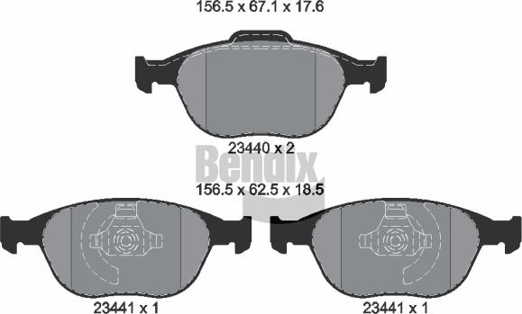 BENDIX Braking BPD1198 - Комплект спирачно феродо, дискови спирачки vvparts.bg