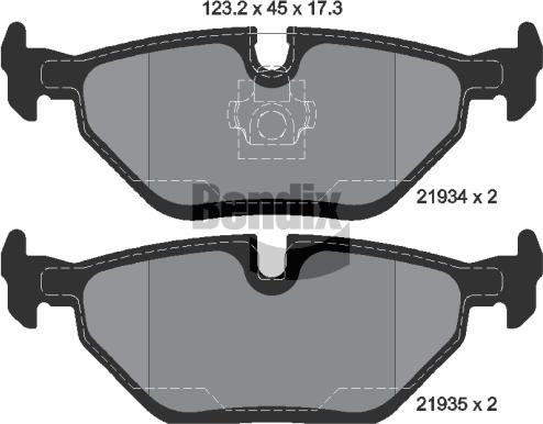 BENDIX Braking BPD1146 - Комплект спирачно феродо, дискови спирачки vvparts.bg