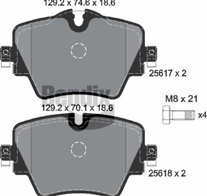 BENDIX Braking BPD1142 - Комплект спирачно феродо, дискови спирачки vvparts.bg