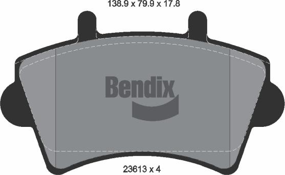 BENDIX Braking BPD1155 - Комплект спирачно феродо, дискови спирачки vvparts.bg