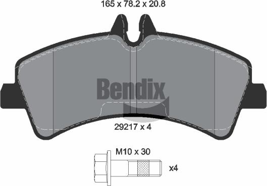 BENDIX Braking BPD1116 - Комплект спирачно феродо, дискови спирачки vvparts.bg