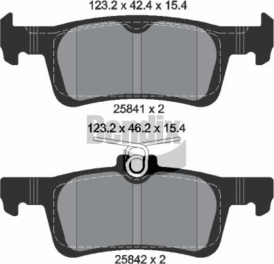 BENDIX Braking BPD1182 - Комплект спирачно феродо, дискови спирачки vvparts.bg