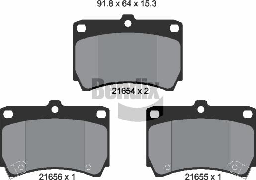 BENDIX Braking BPD1826 - Комплект спирачно феродо, дискови спирачки vvparts.bg