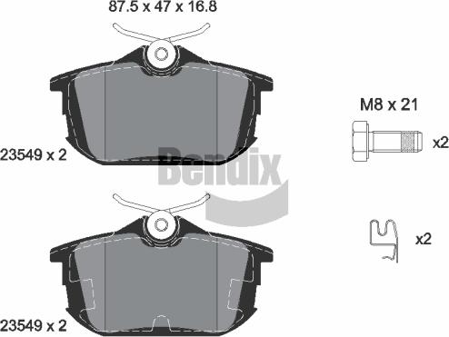 BENDIX Braking BPD1395 - Комплект спирачно феродо, дискови спирачки vvparts.bg